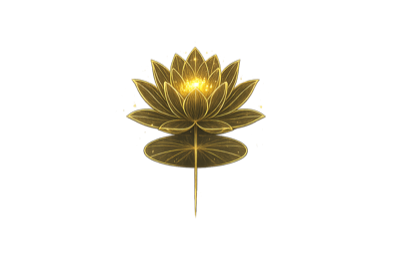 Iconiță aurie a unui lotus, simbol pentru Aliniere